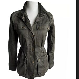 J. Crew Field Utility Jacket Army Military Style Womens XXS Dark Olive